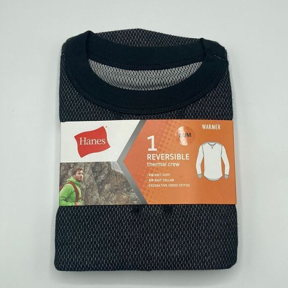 Men’s Reversible Thermal Crew Neck Top Shirt Size M - Picture 1 of 9